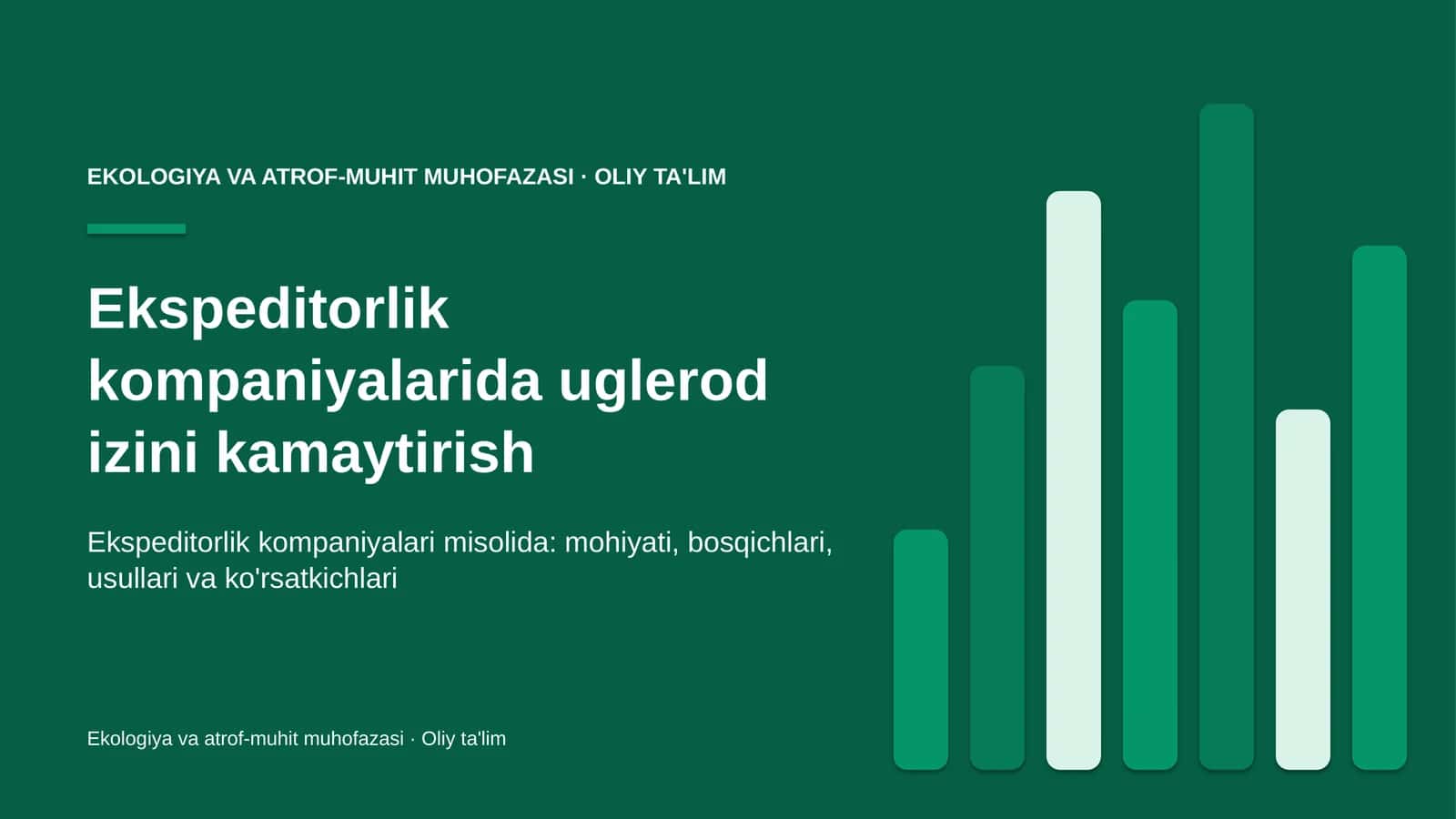 Ekspeditorlik kompaniyalarida uglerod izini kamaytirish 1