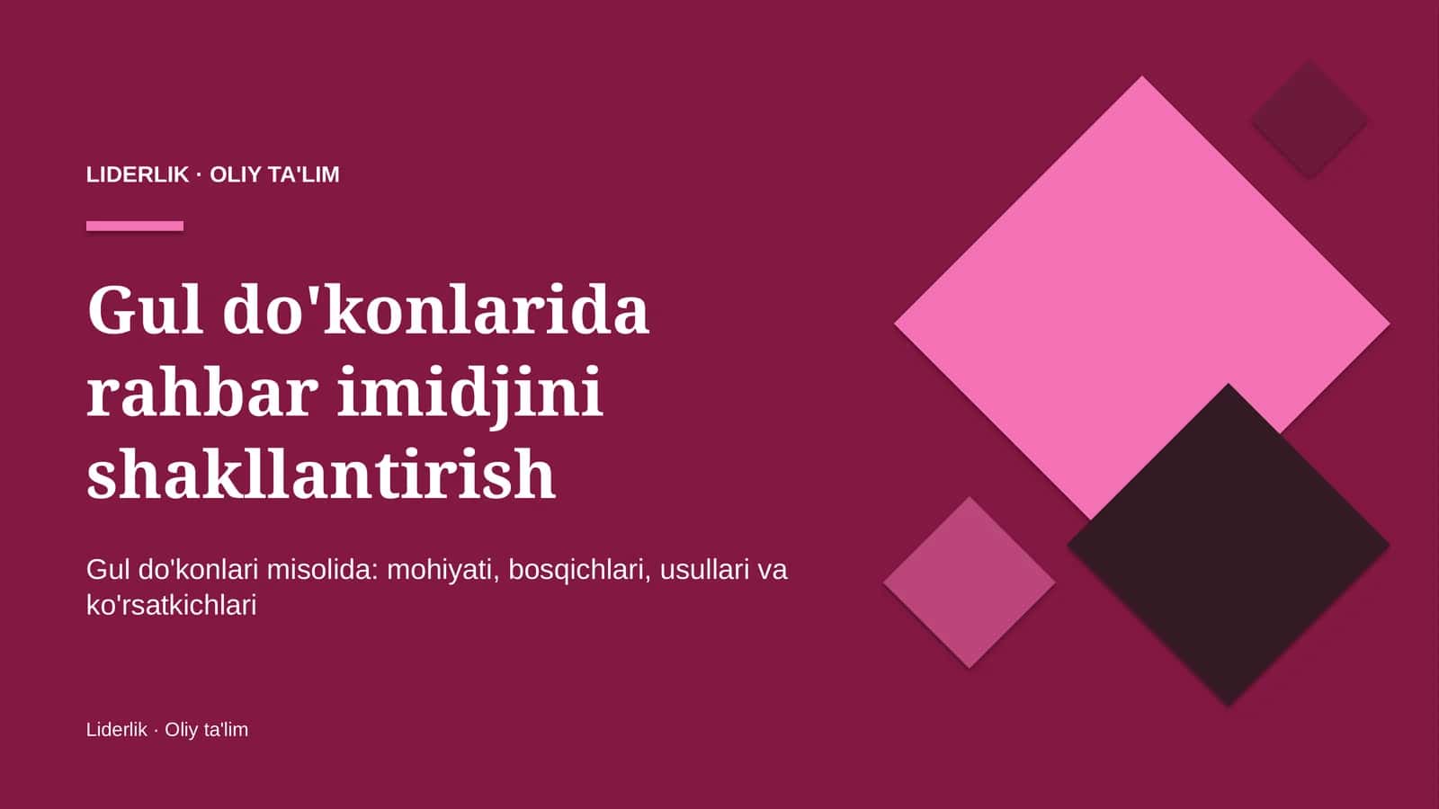 Gul do'konlarida rahbar imidjini shakllantirish 1