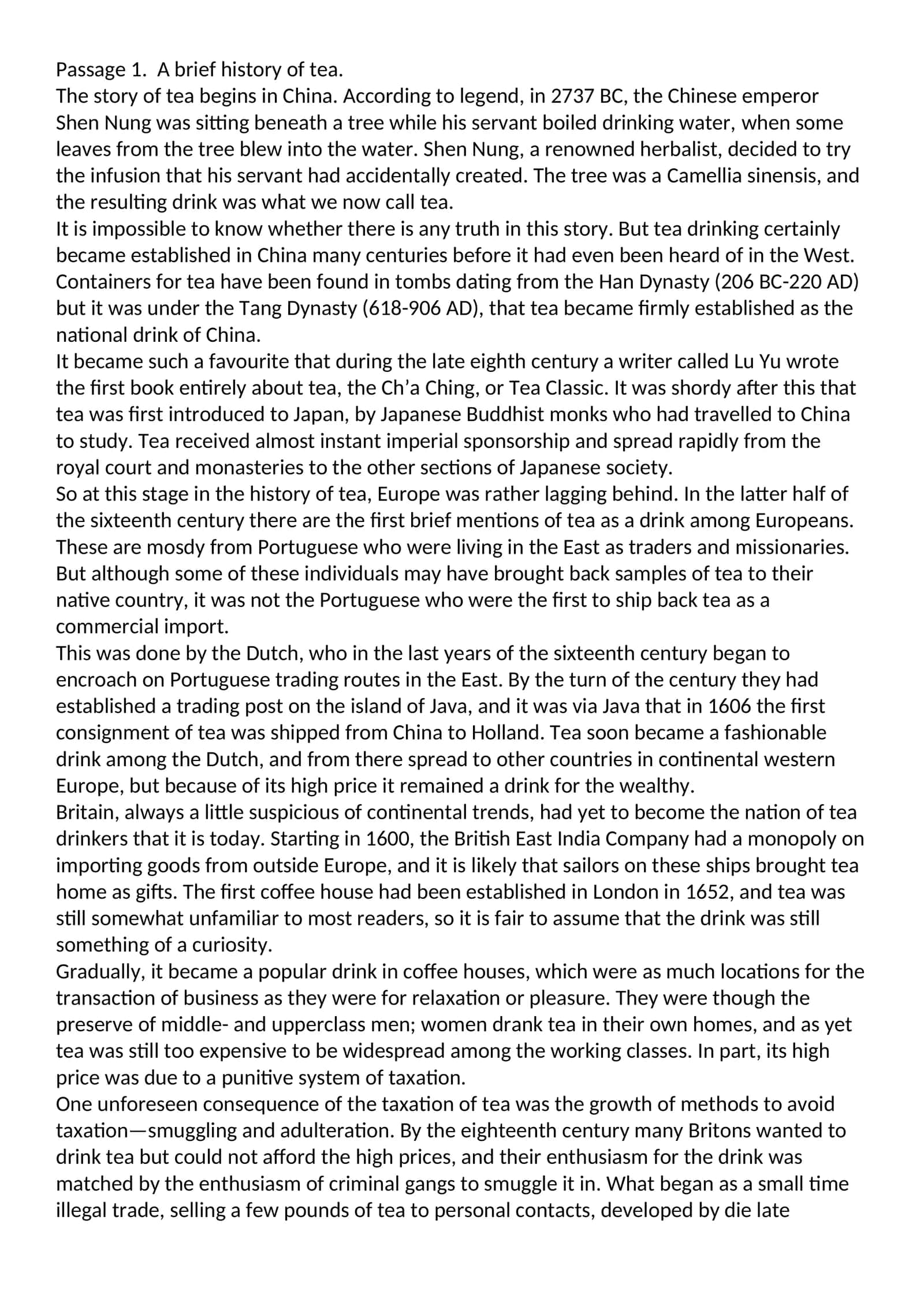 A brief history of tea 1