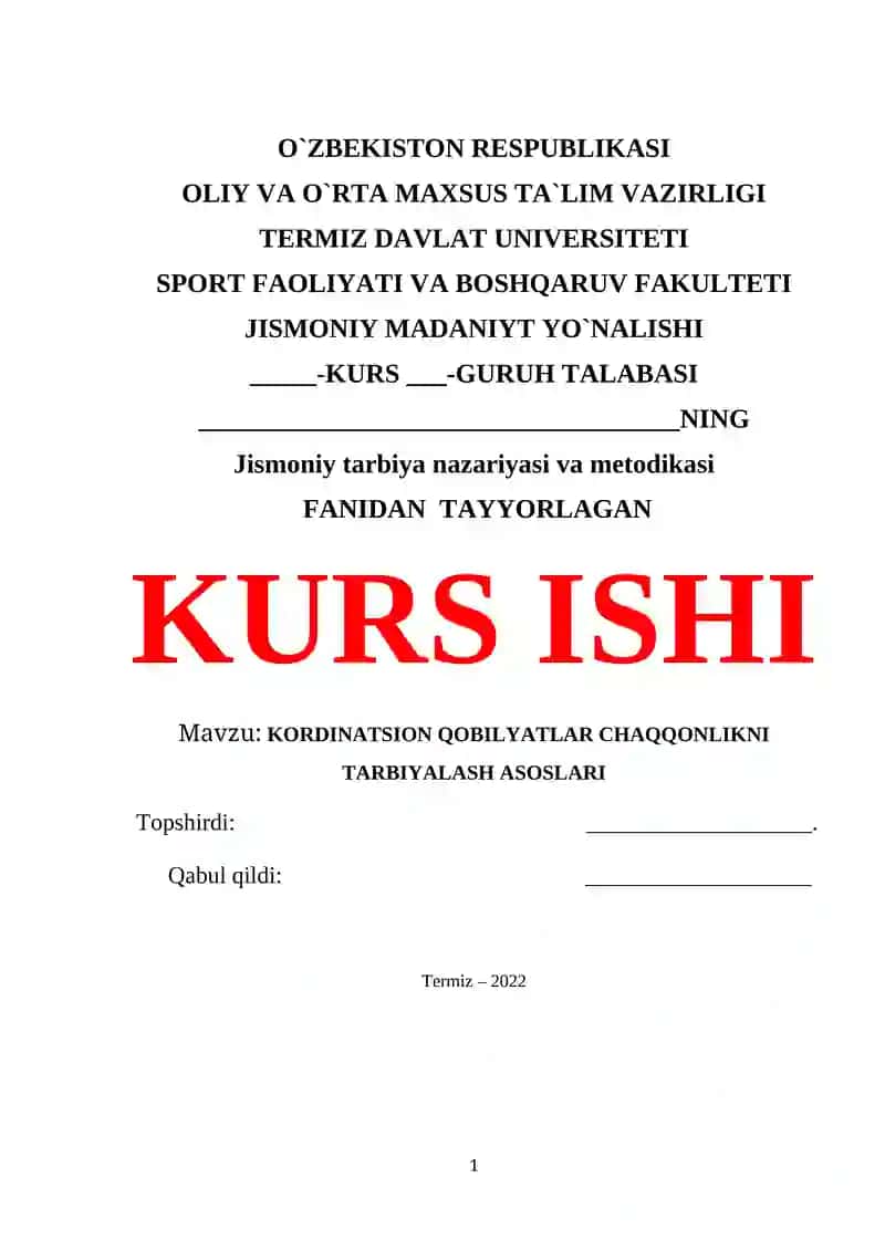 Jismoniy tarbiya nazariyasi va metodikasi