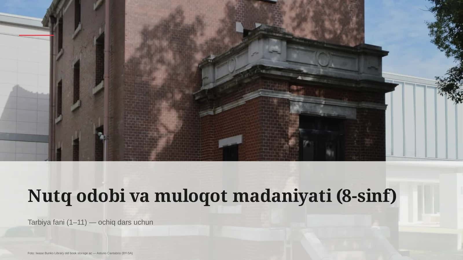Nutq odobi va muloqot madaniyati (8-sinf) 1