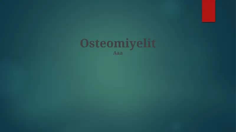 Osteomiyelit 1
