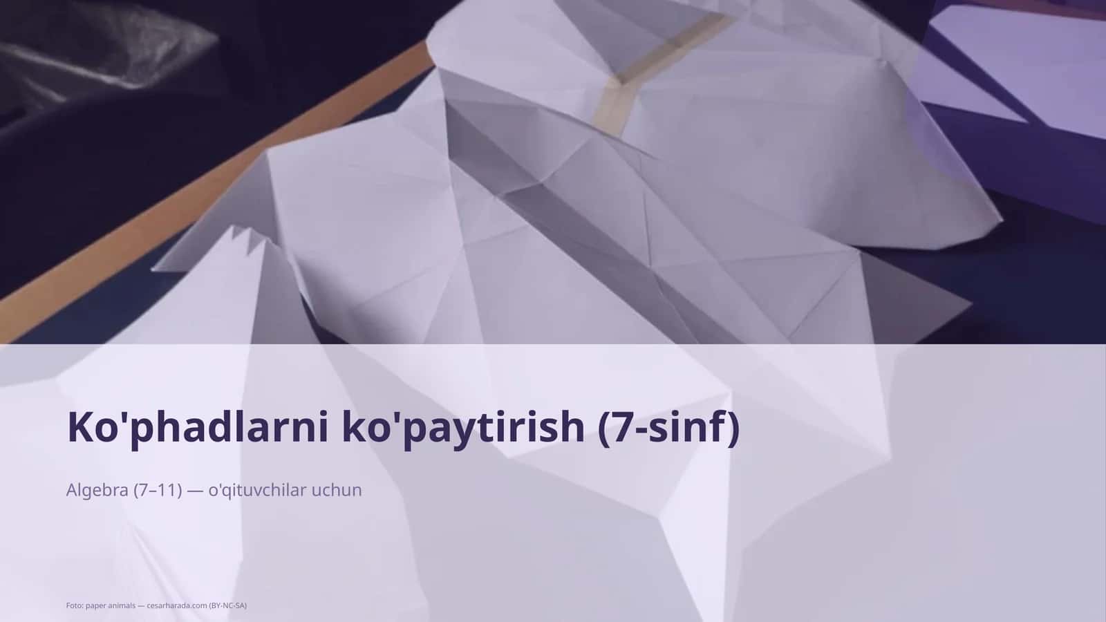 Ko'phadlarni ko'paytirish (7-sinf) 1