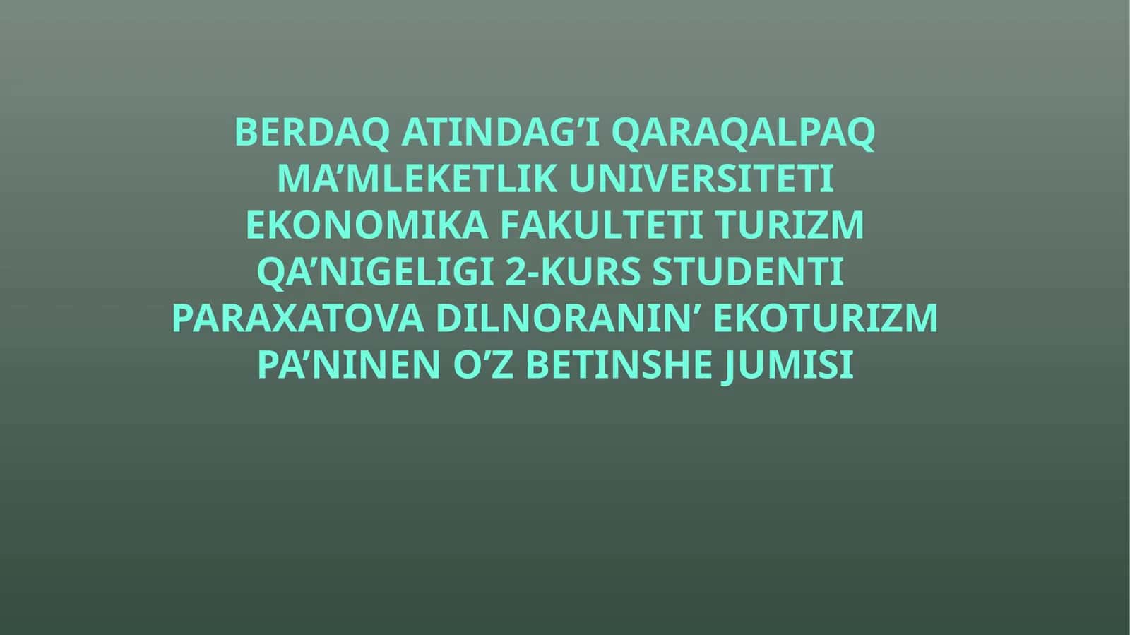 Ekoturizm 1