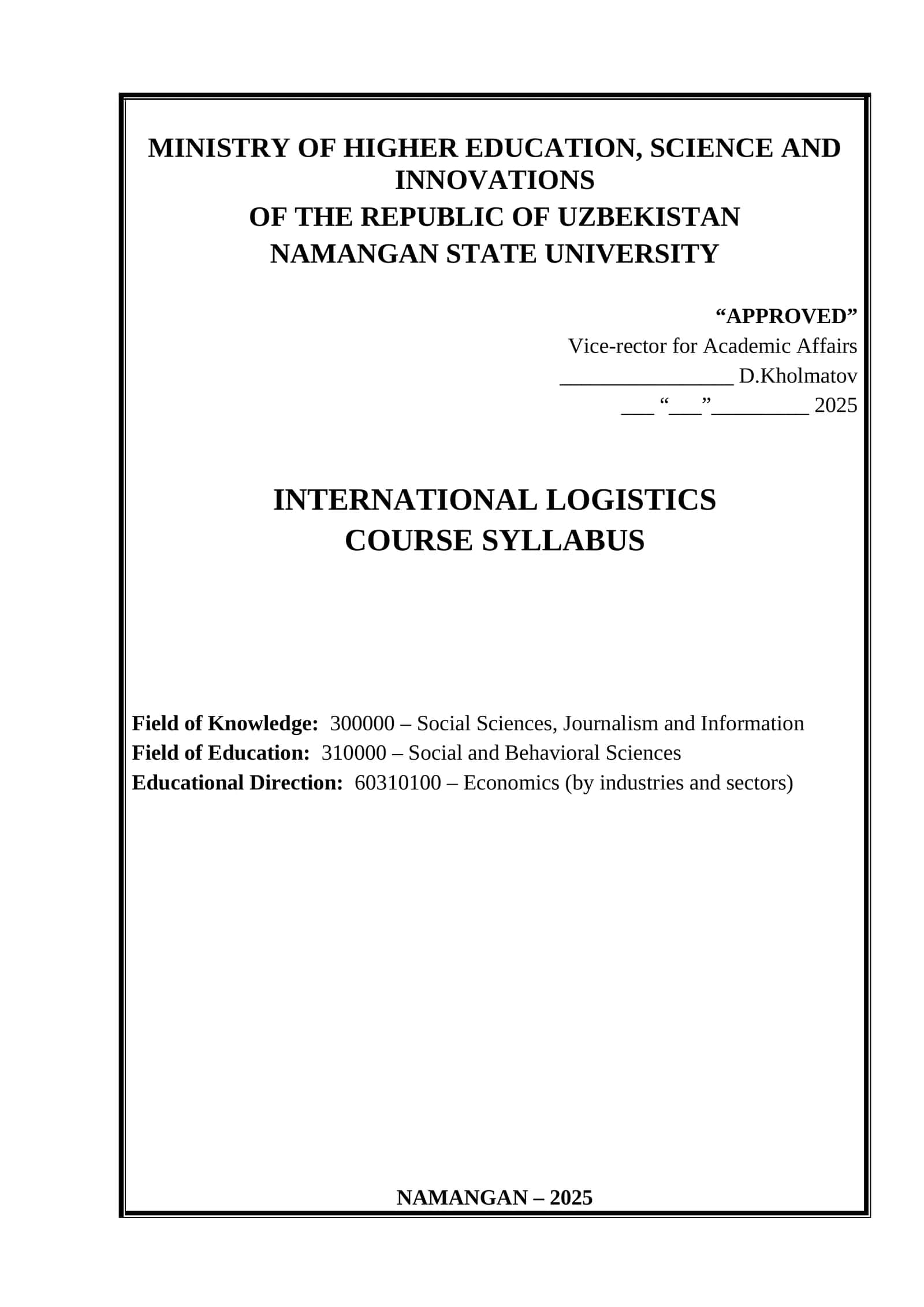 INTERNATIONAL LOGISTICS 1
