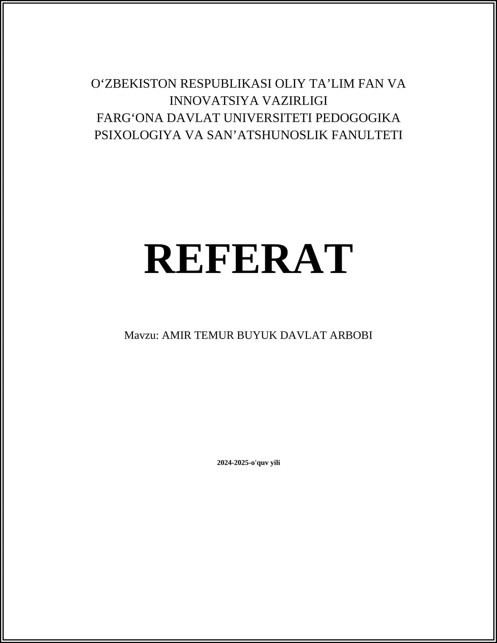 AMIR TEMUR BUYUK DAVLAT ARBOBI 1