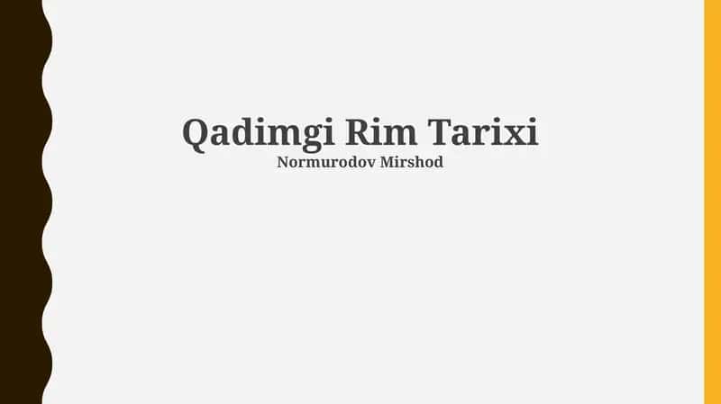 Qadimgi Rim Tarixi 1