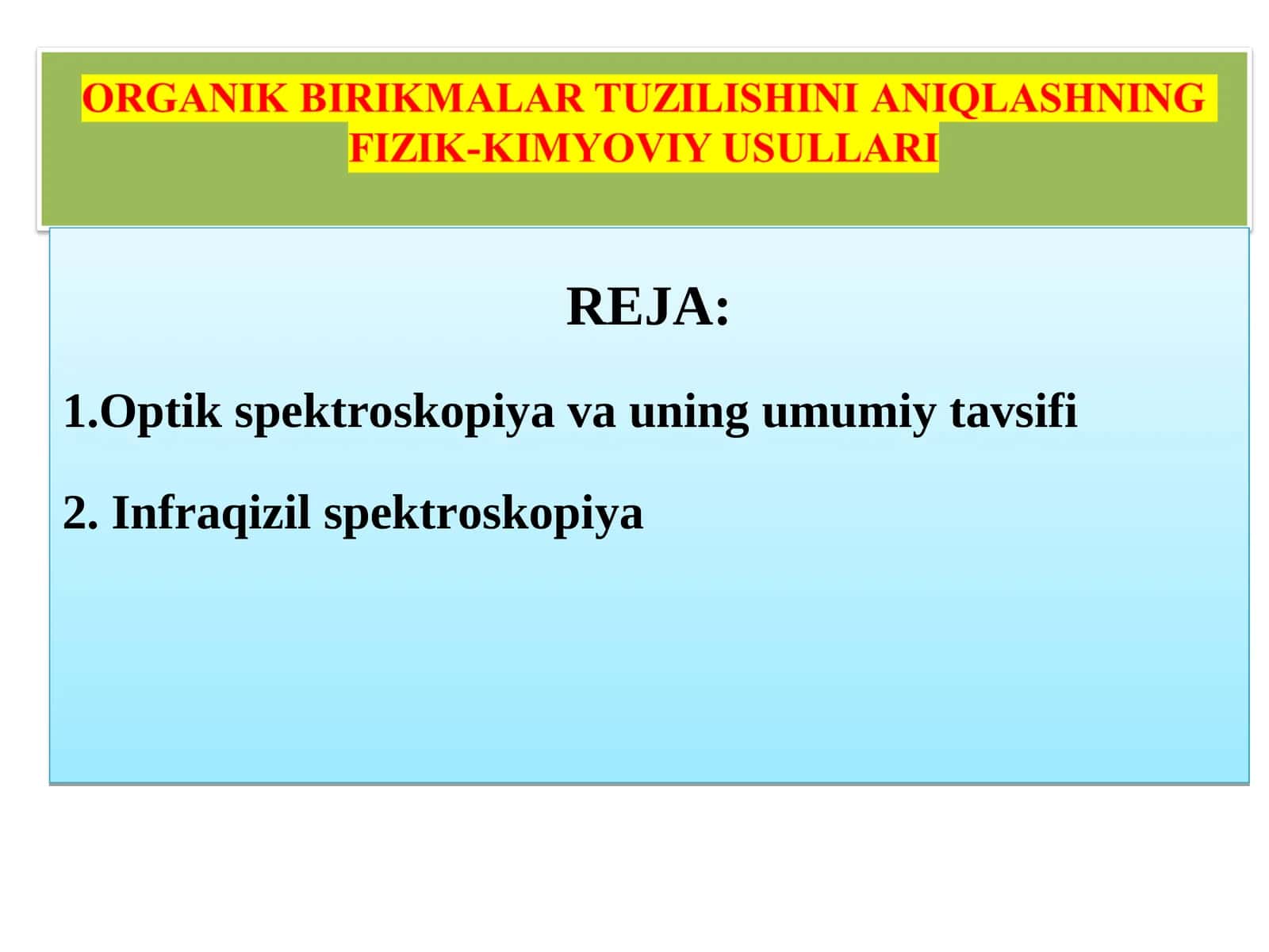 Spektroskopiya usullari 1