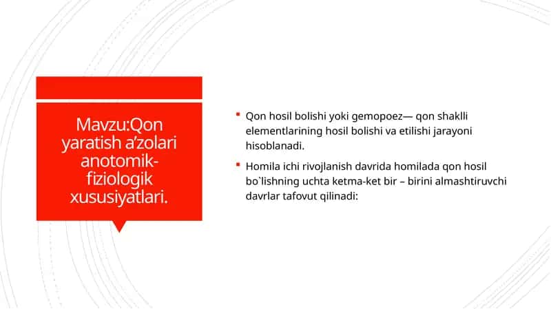 Qon yaratish a'zolari 1