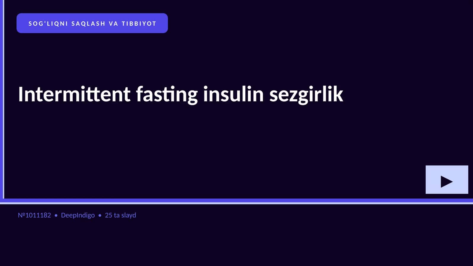 Intermittent fasting insulin sezgirlik 1