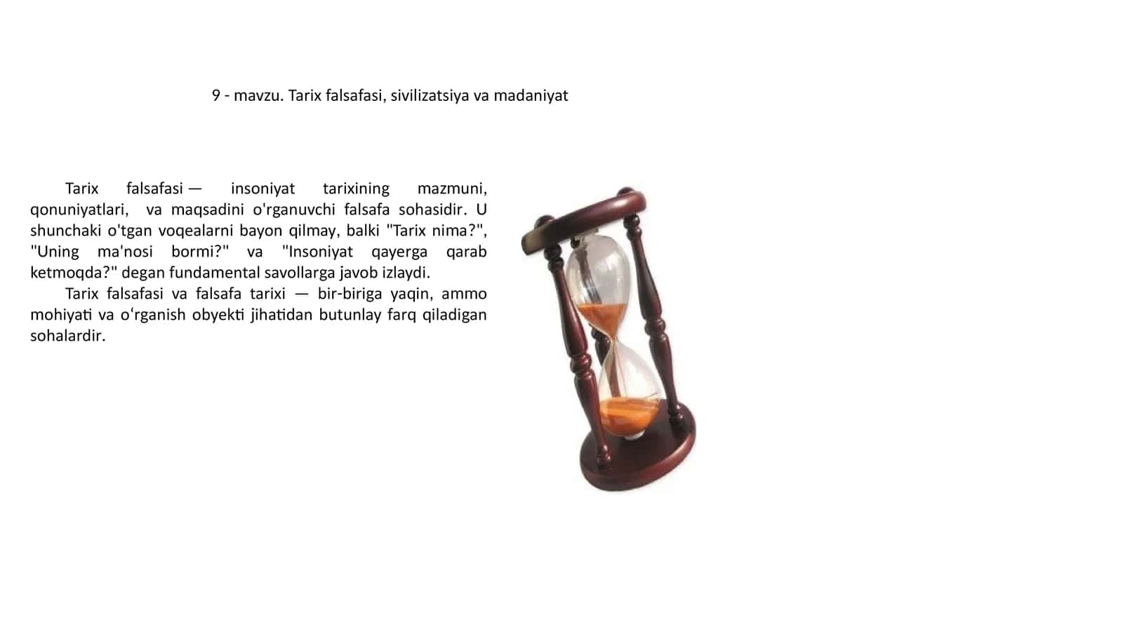 Tarix falsafasi, sivilizatsiya va madaniyat 1