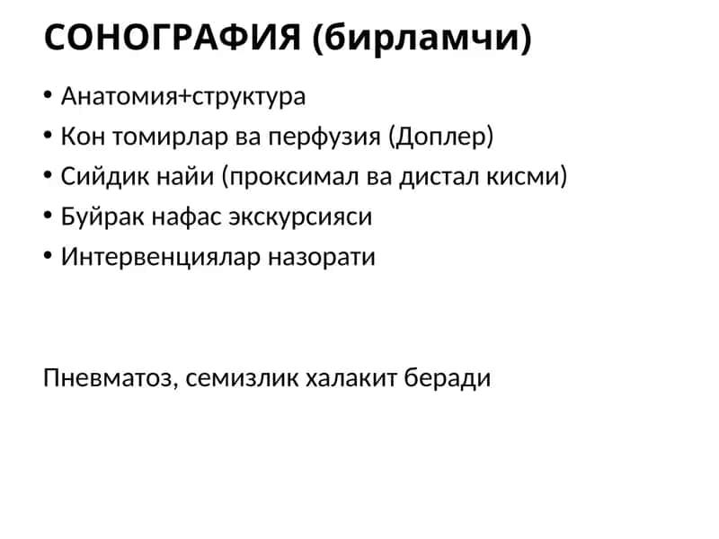 СОНОГРАФИЯ (бирламчи) 1