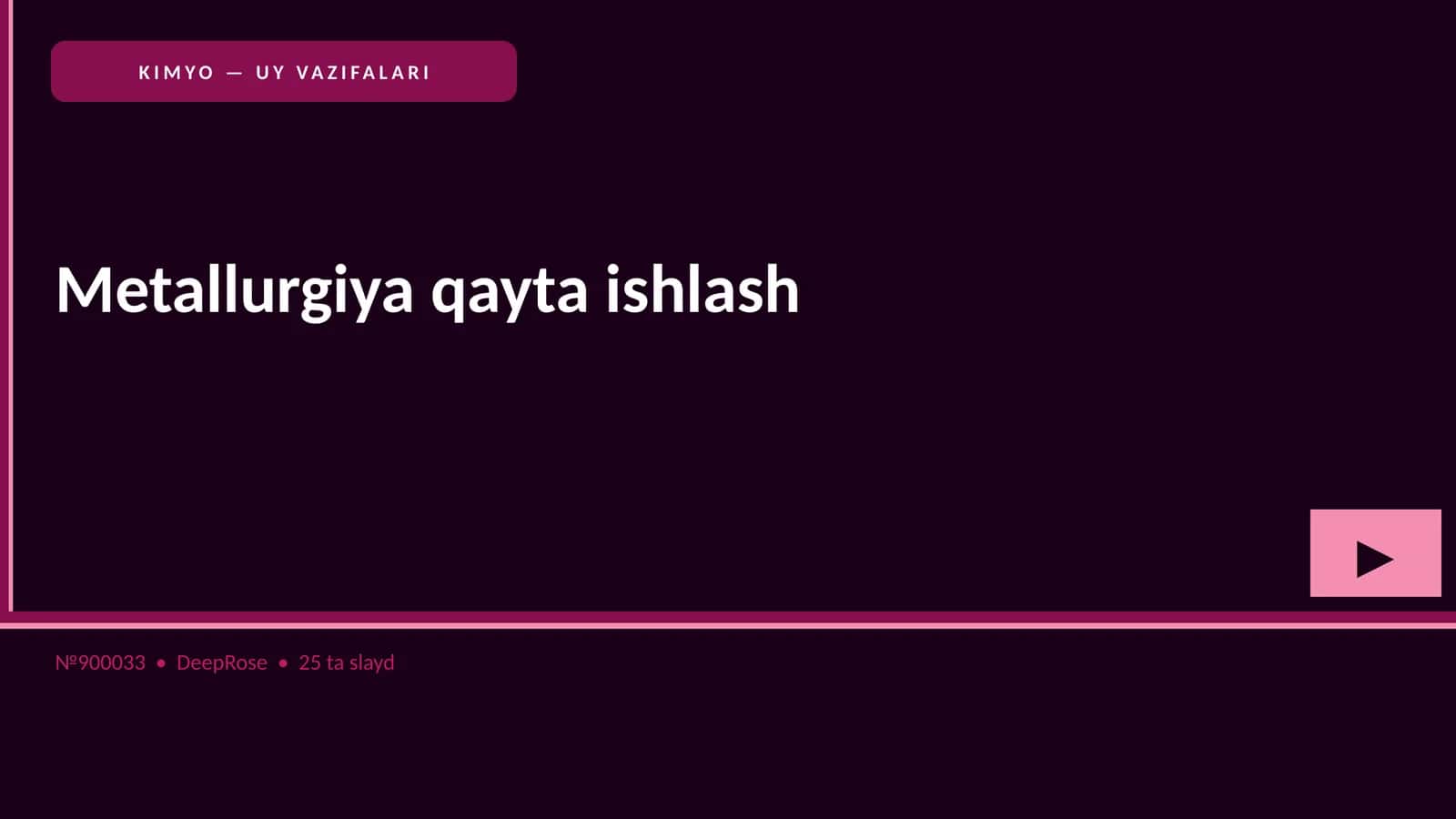 Metallurgiya qayta ishlash 1