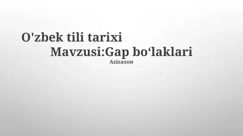 O'zbek tili tarixi 1