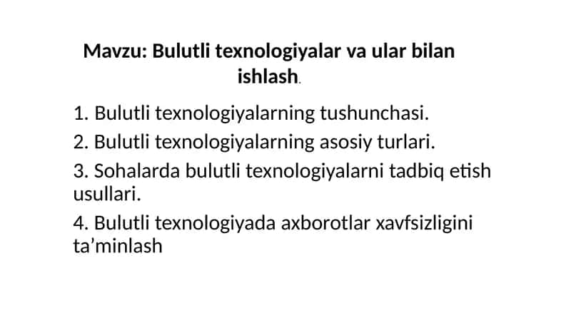 Bulutli texnologiya 1