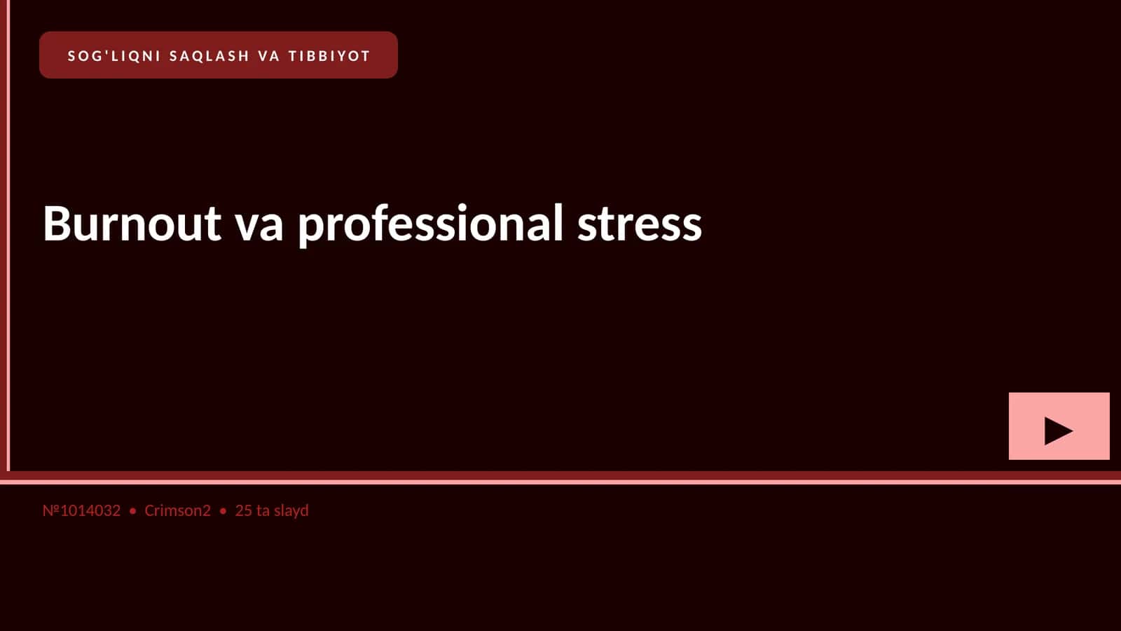 Burnout va professional stress 1
