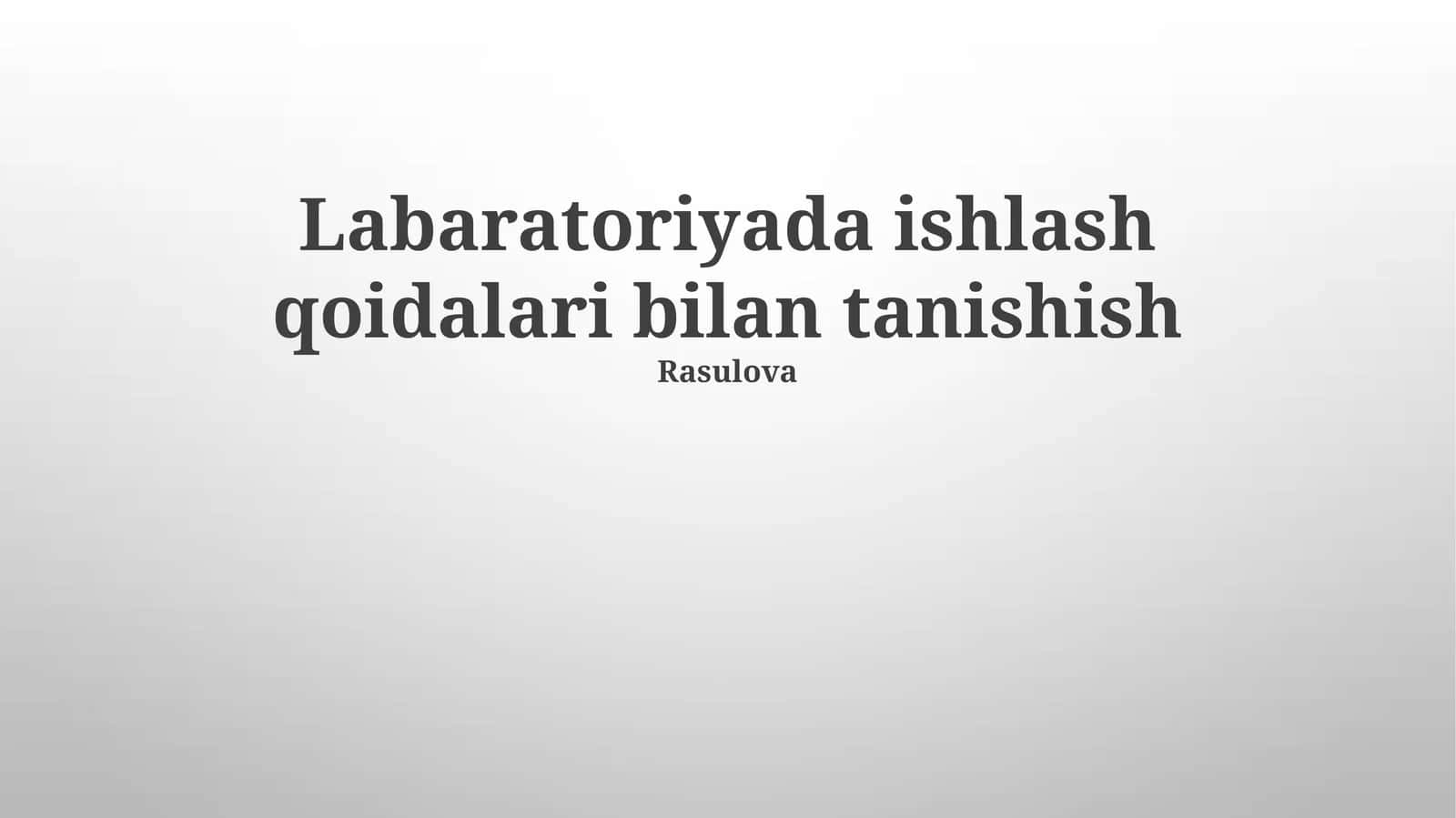 Kimyoviy moddalar bilan ishlash qoidalari 1