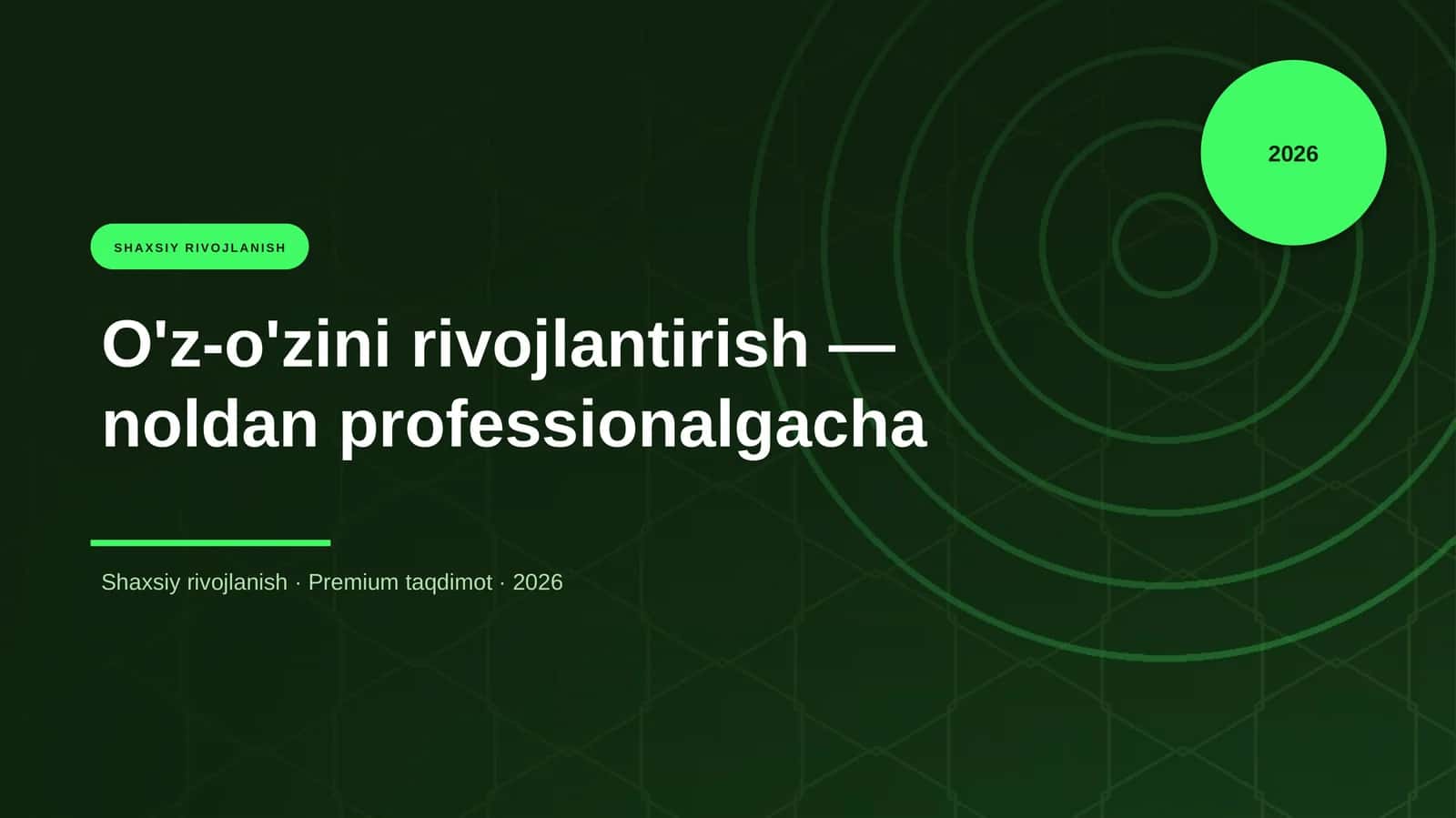 O'z-o'zini rivojlantirish 1