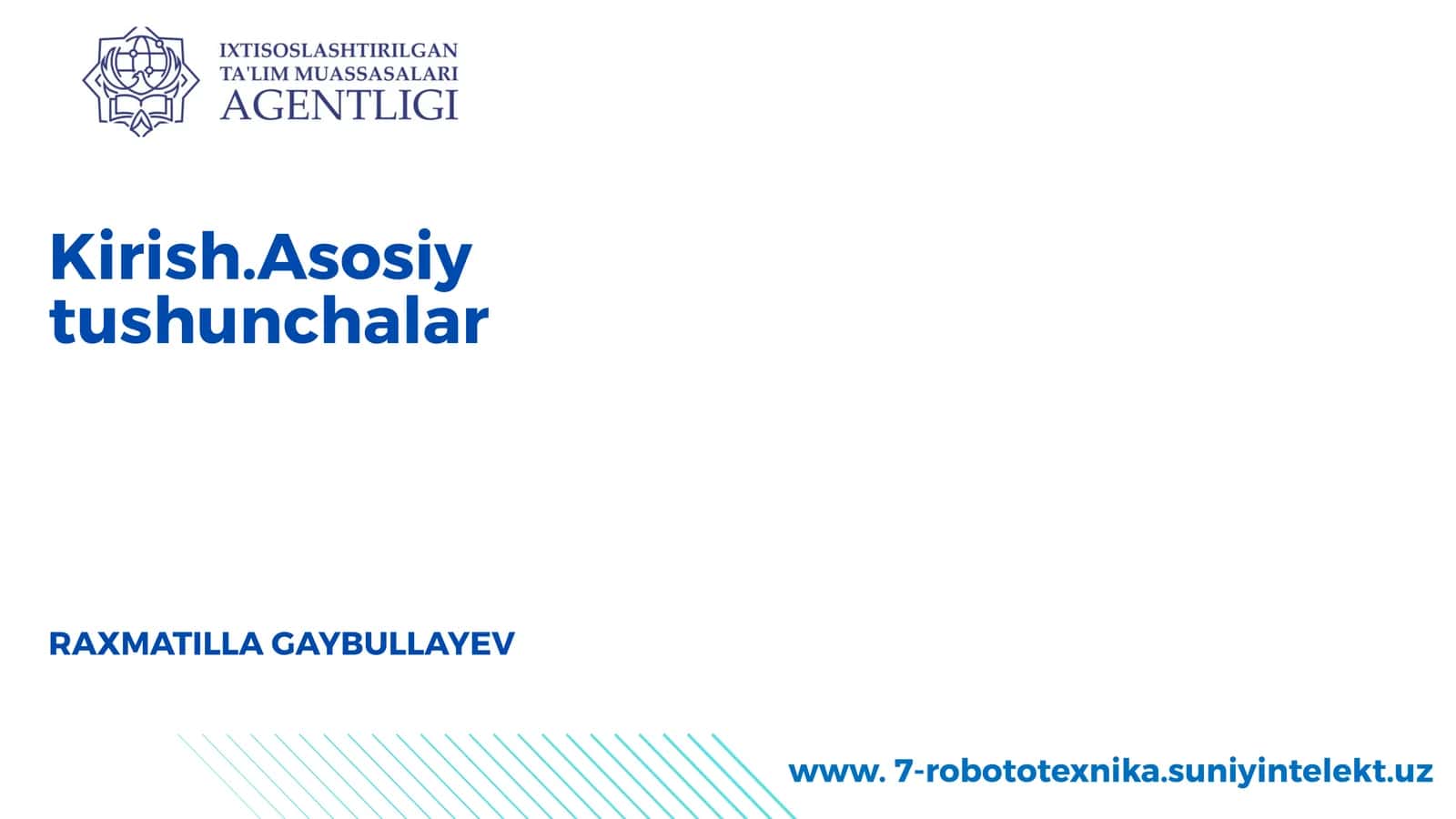 Robototexnika haqida umumiy tushuncha 1