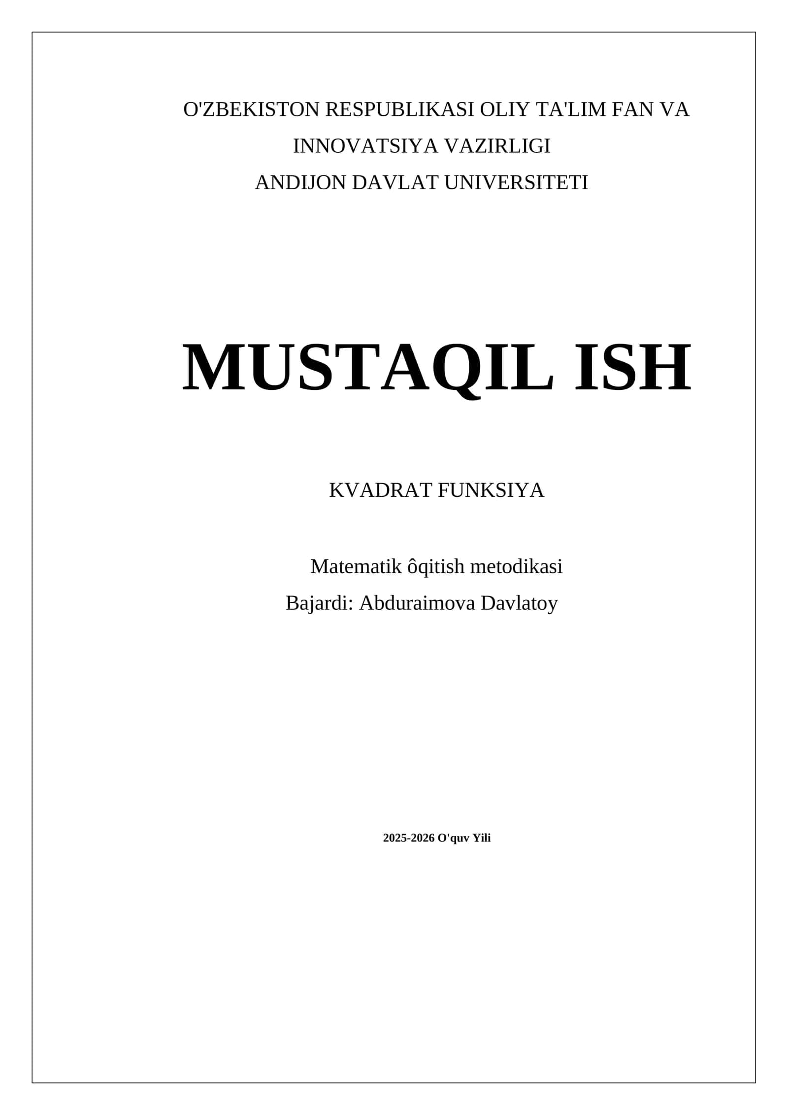 KVADRAT FUNKSIYA 1