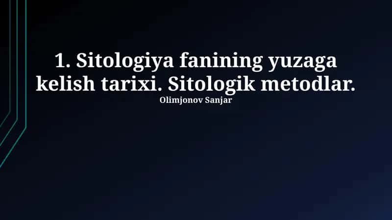Zamonaviy sitologik usullar 1