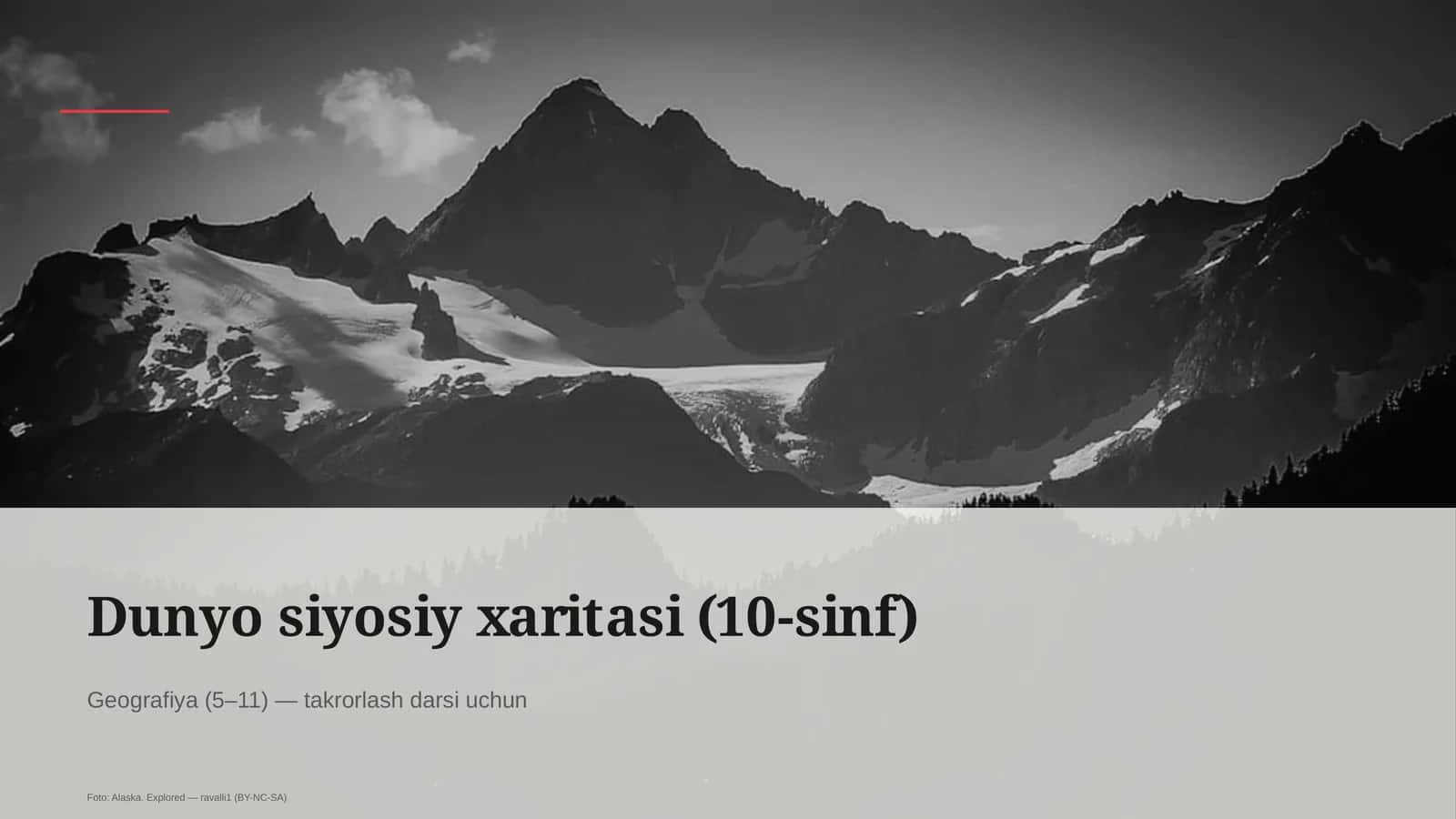 Dunyo siyosiy xaritasi (10-sinf) 1