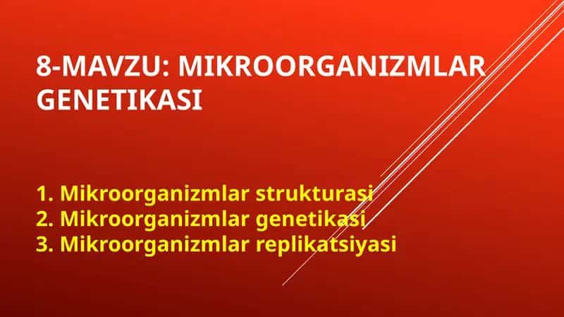 Mikroorganizmlar genetikasi 1