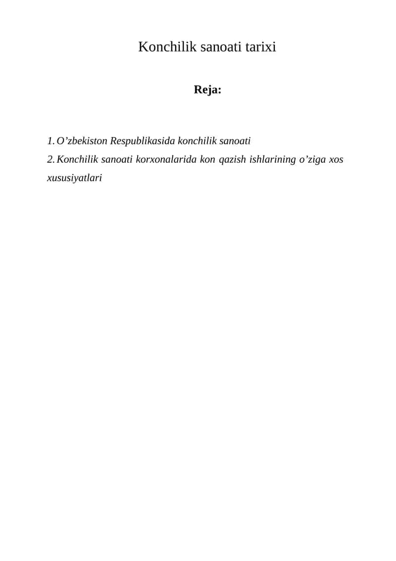 Konchilik sanoati tarixi 1