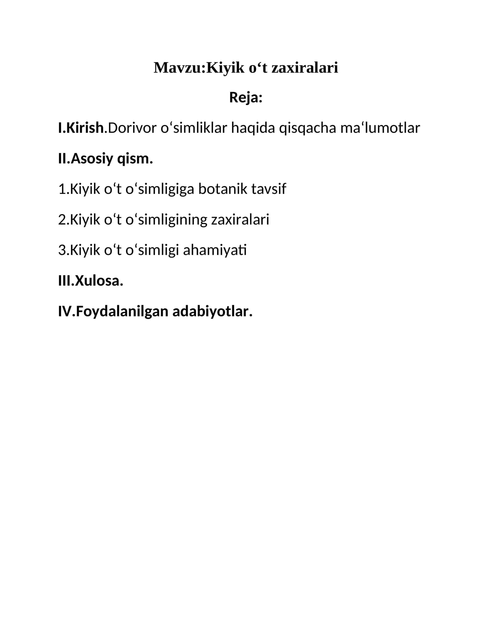 Kiyik o't zaxiralari 1