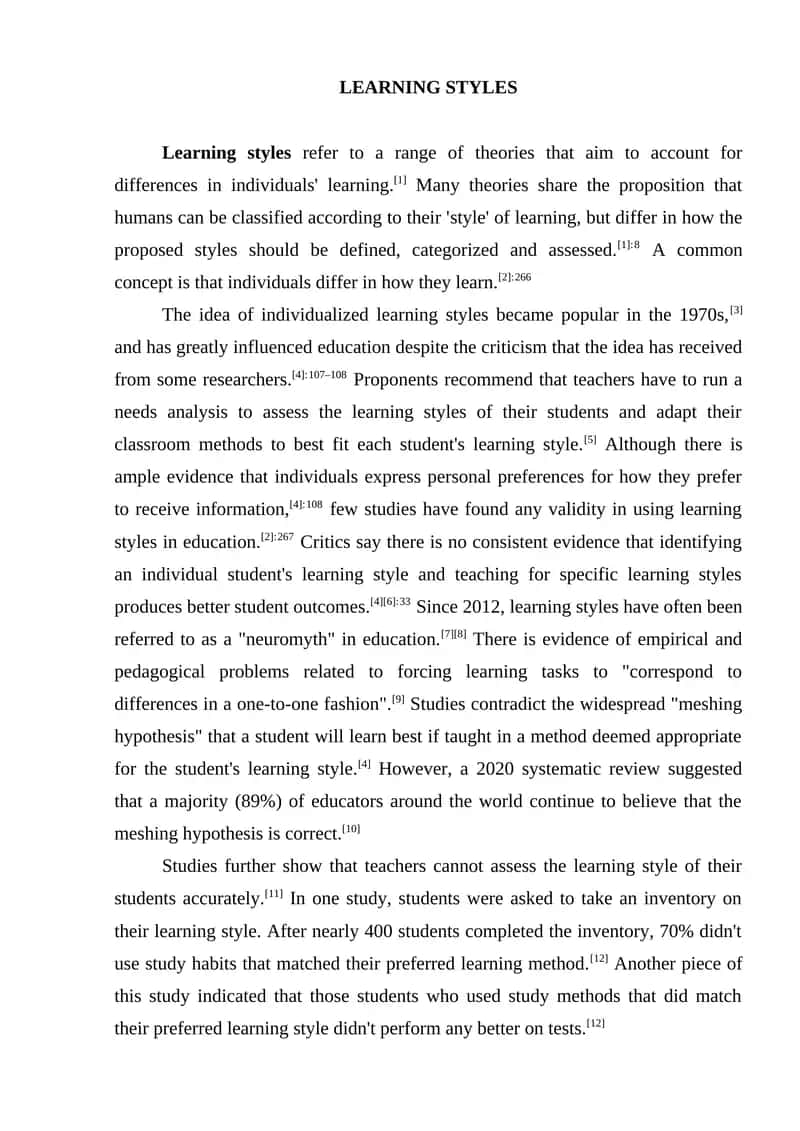 Learning Styles 1