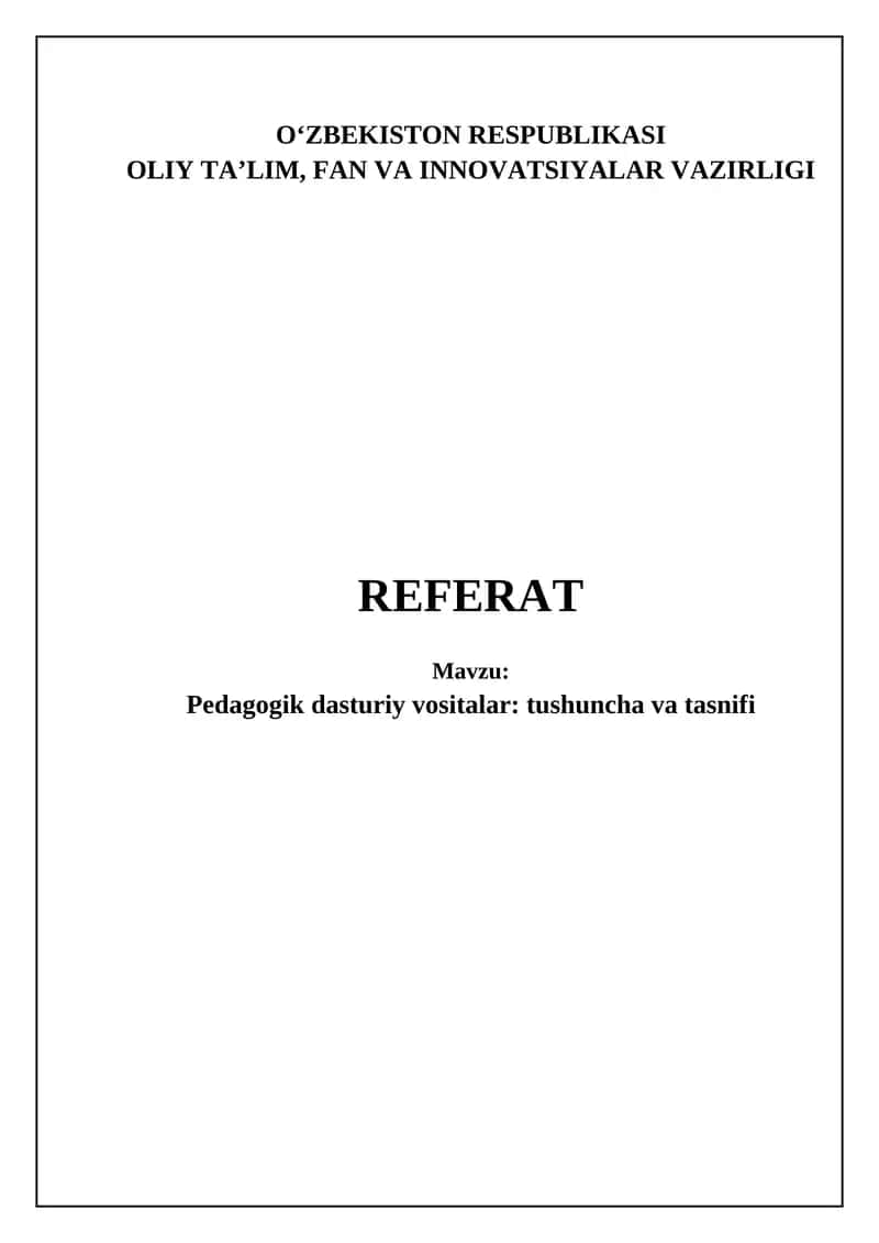 Pedagogik dasturiy vositalar 1