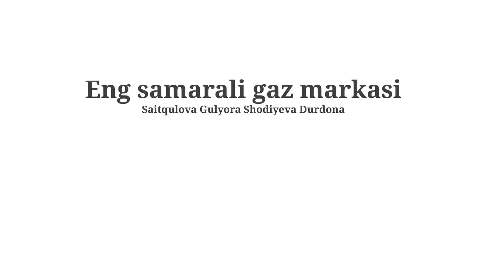 Eng Samarali Gaz Markasi 1