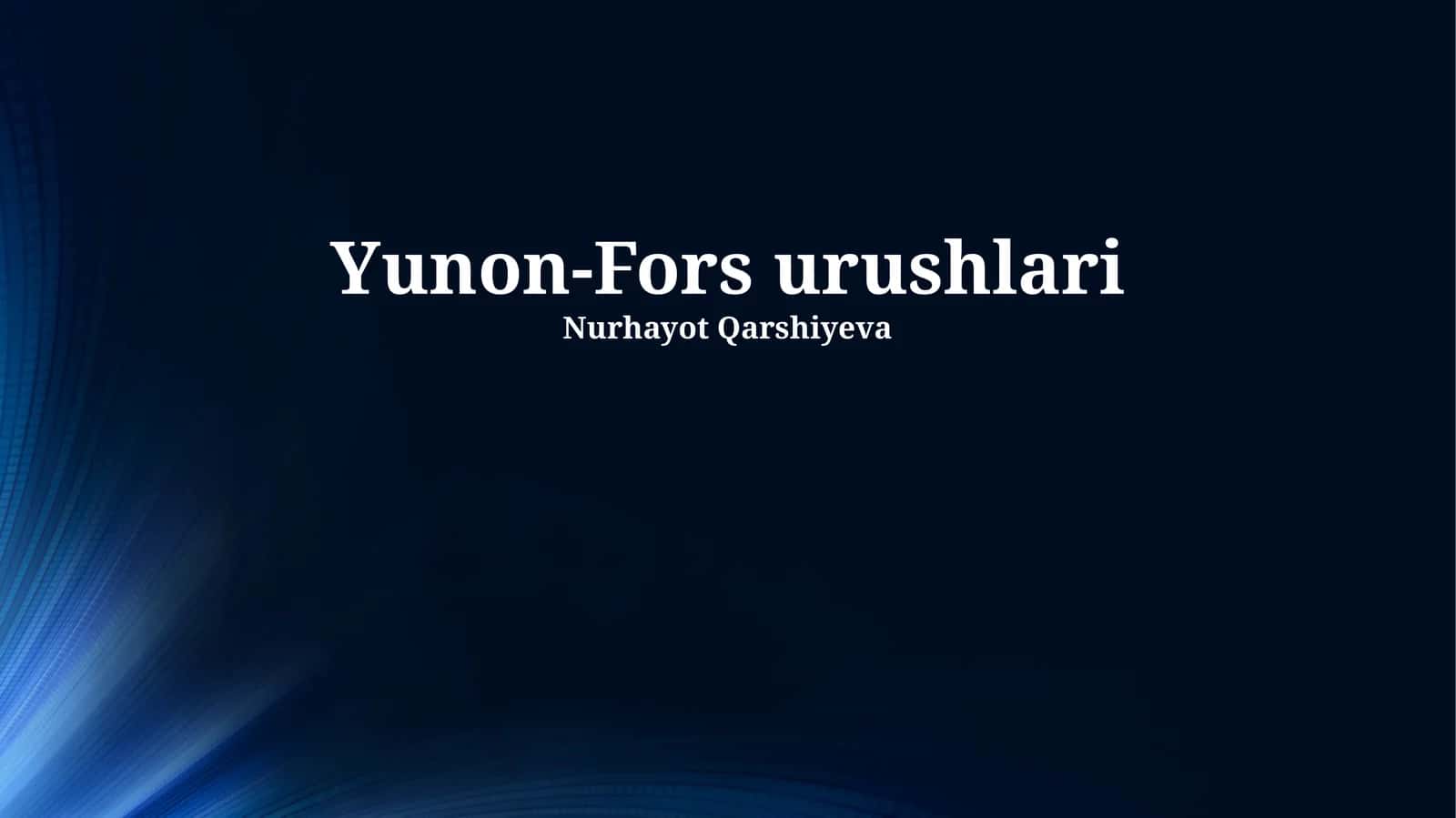 Yunon-Fors urushlari 1