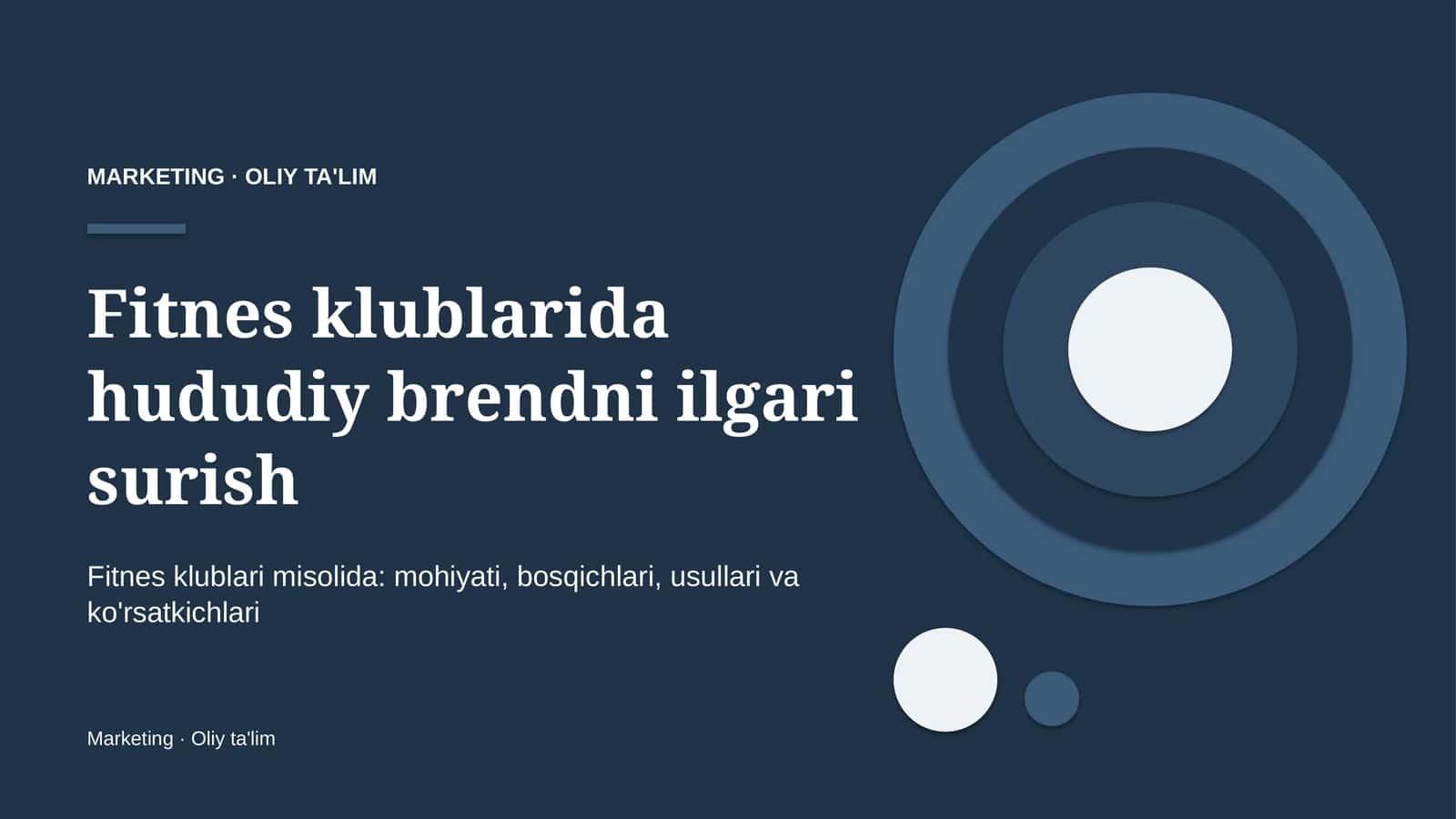 Fitnes klublarida hududiy brendni ilgari surish 1