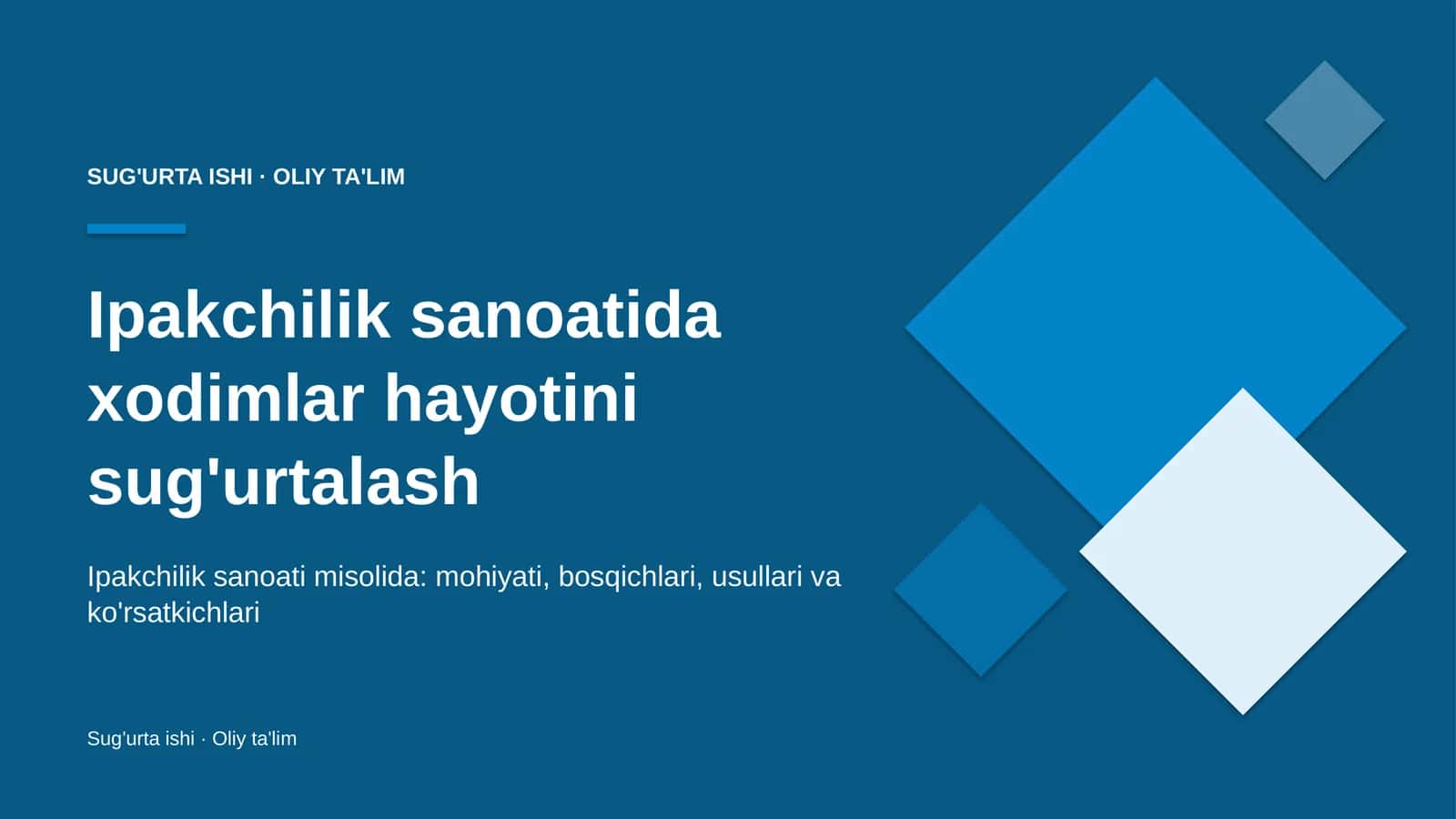 Ipakchilik sanoatida xodimlar hayotini sug'urtalash 1