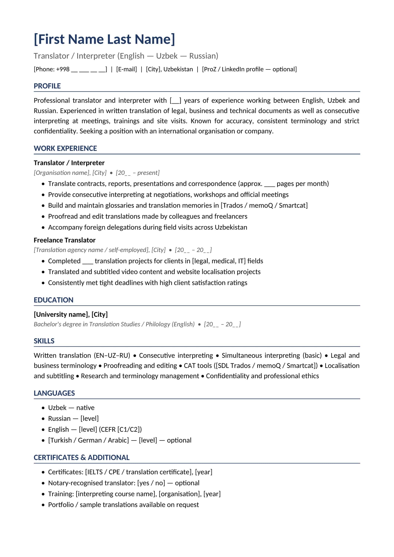 CV 08 English Translator interpreter 1