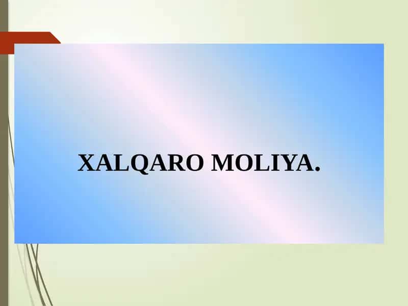 ХALQARO MOLIYA 1