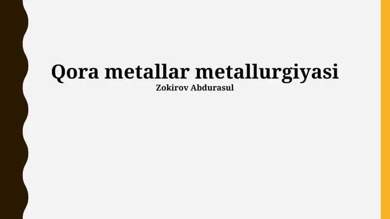 Temir Metallurgiyasi 1