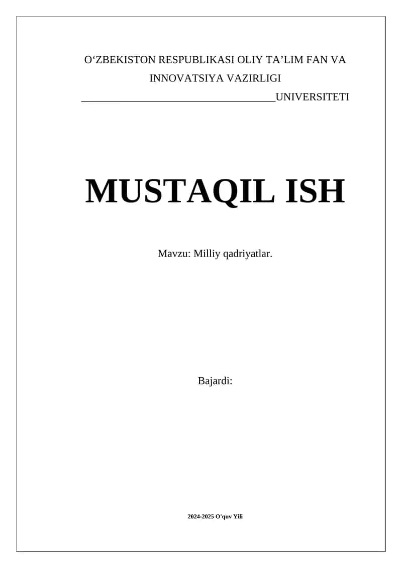 Milliy qadriyatlar 1