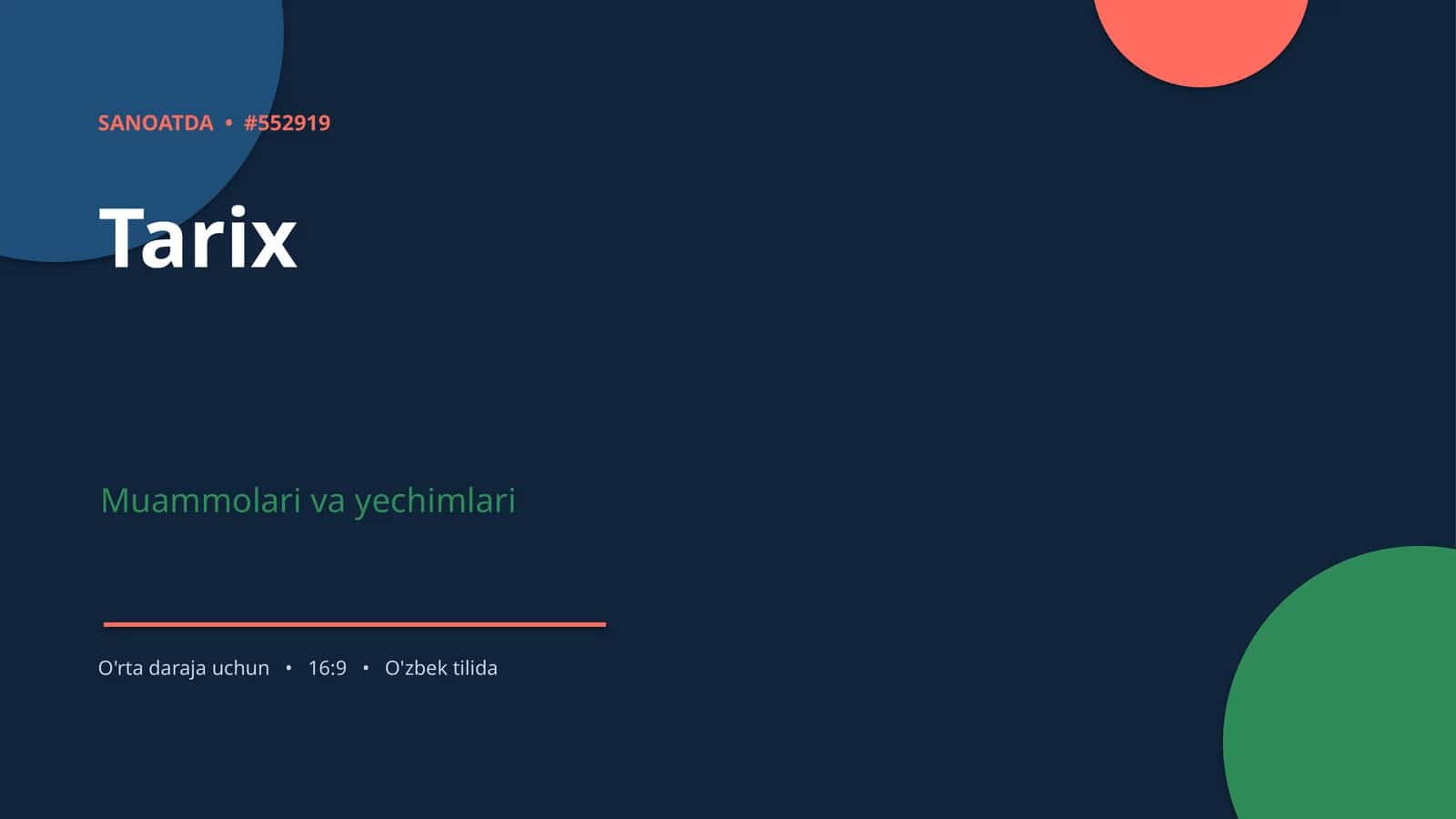 Tarix Muammolari va Yechimlari 1