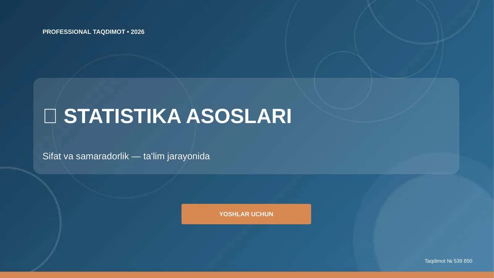 STATISTIKA ASOSLARI 1
