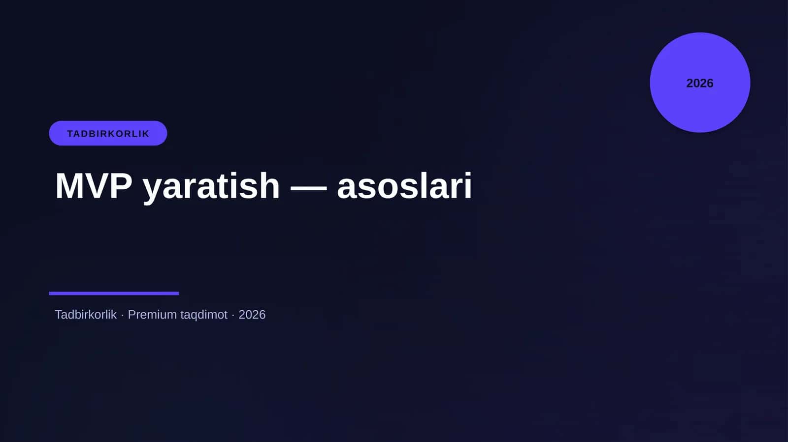MVP yaratish — asoslari 1