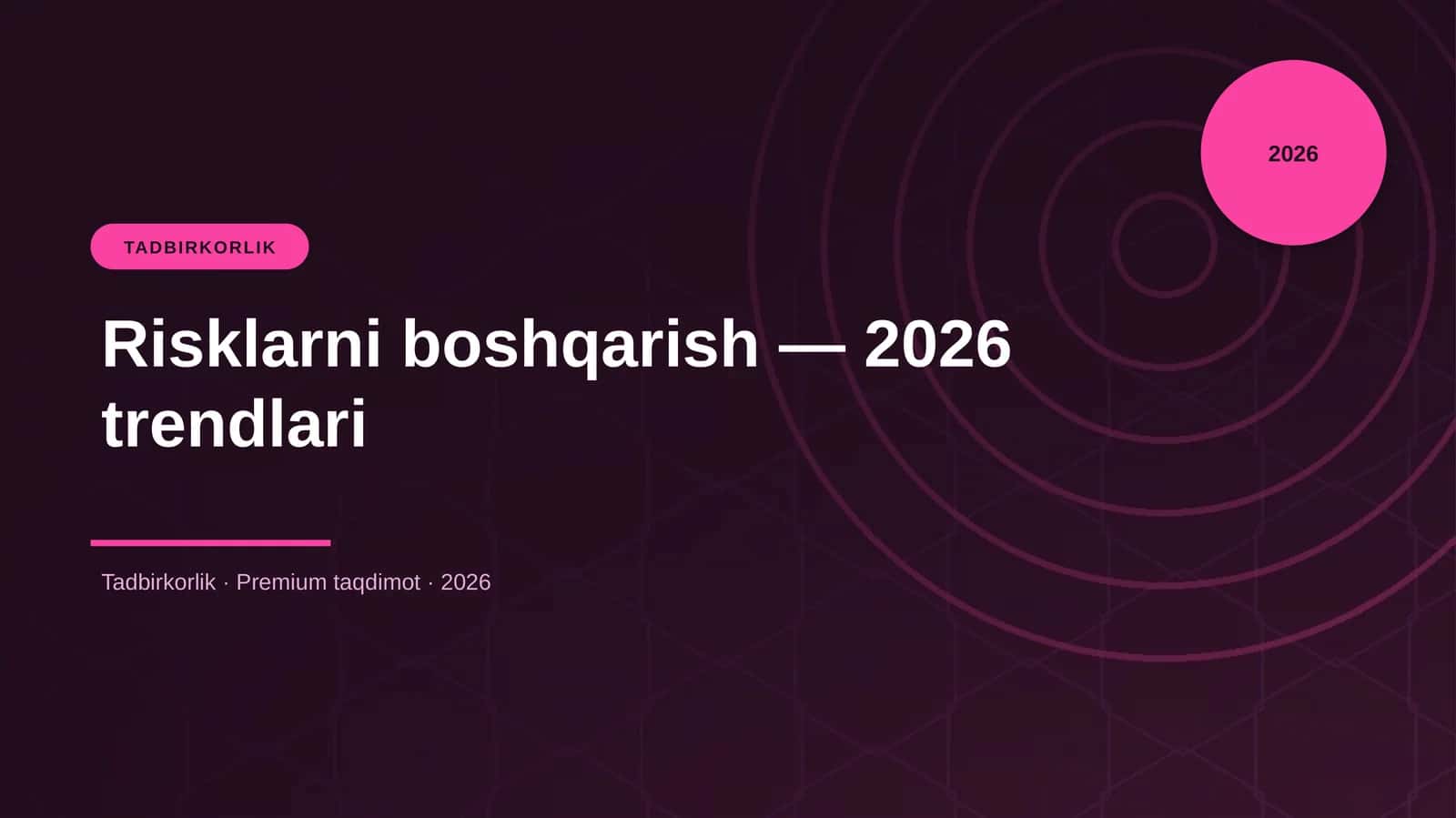 Risklarni boshqarish — 2026 trendlari 1