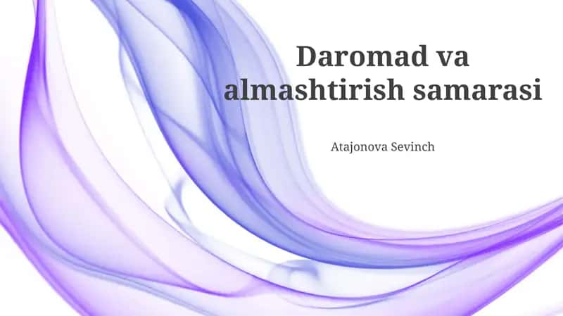 Daromad va almashtirish samarasi 1