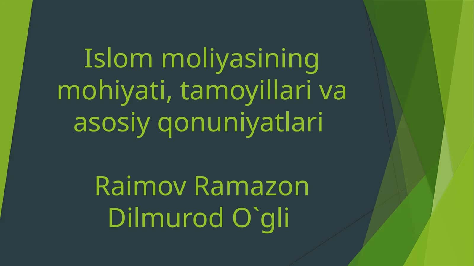 Islom moliyasi 1
