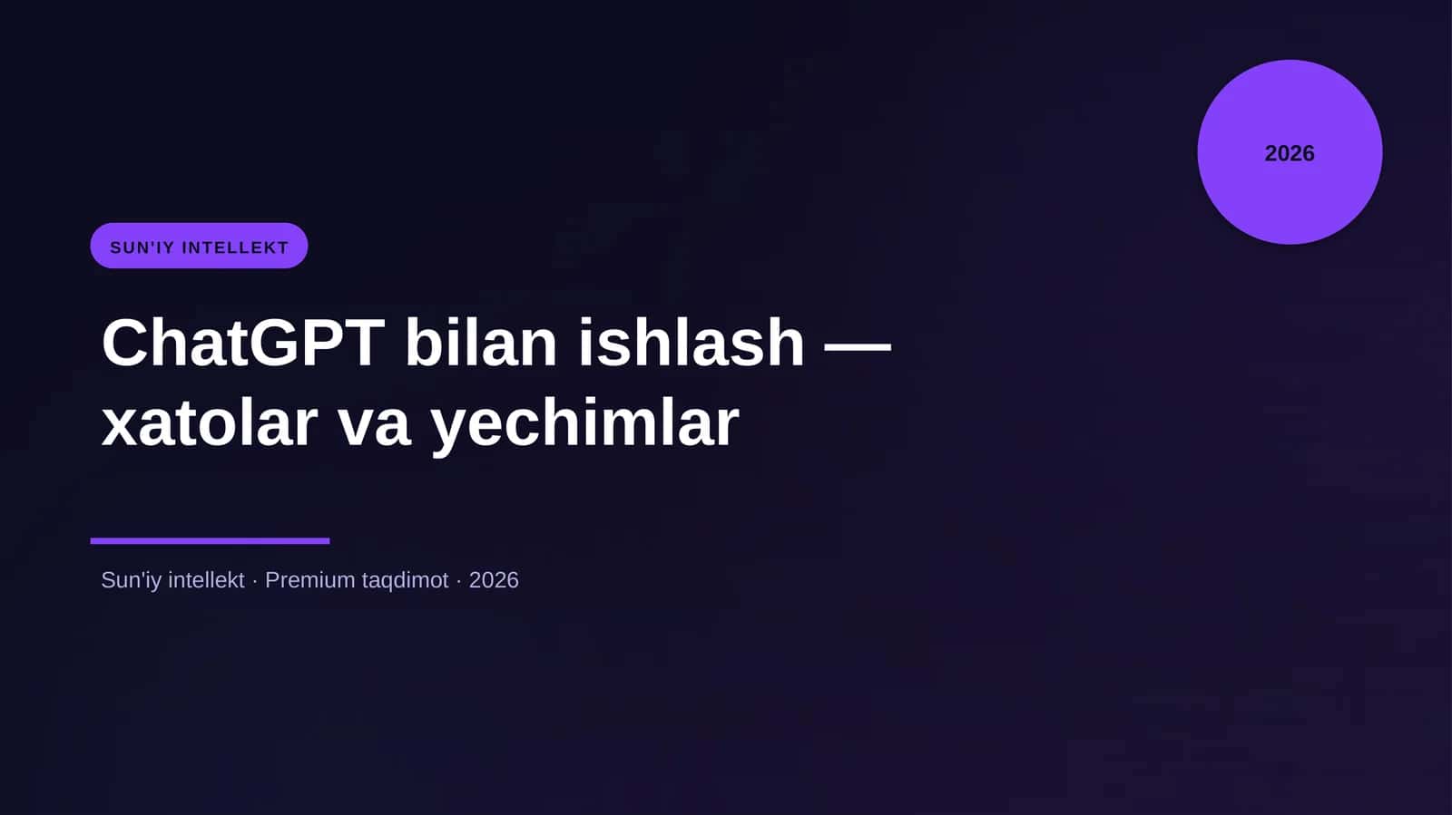 ChatGPT bilan ishlash — xatolar va yechimlar 1