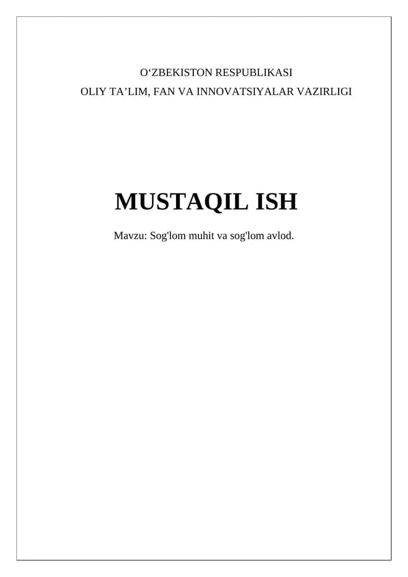 Sog'lom muhit va sog'lom avlod 1