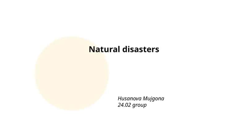 Natural disasters 1