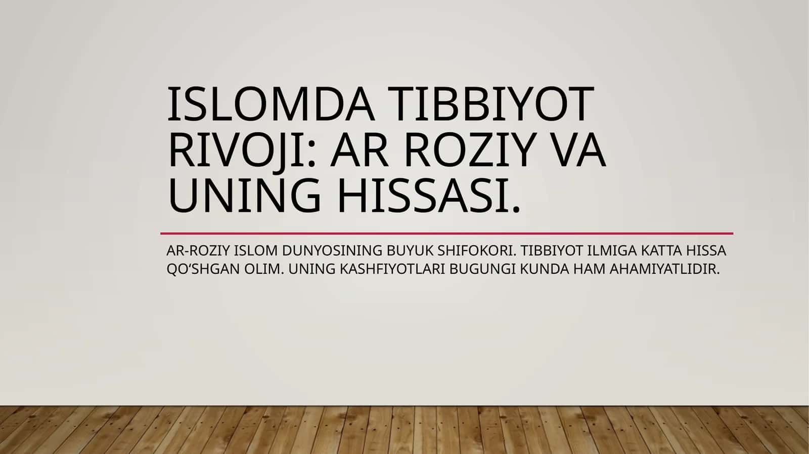 Ar Roziy va uning hissasi 1