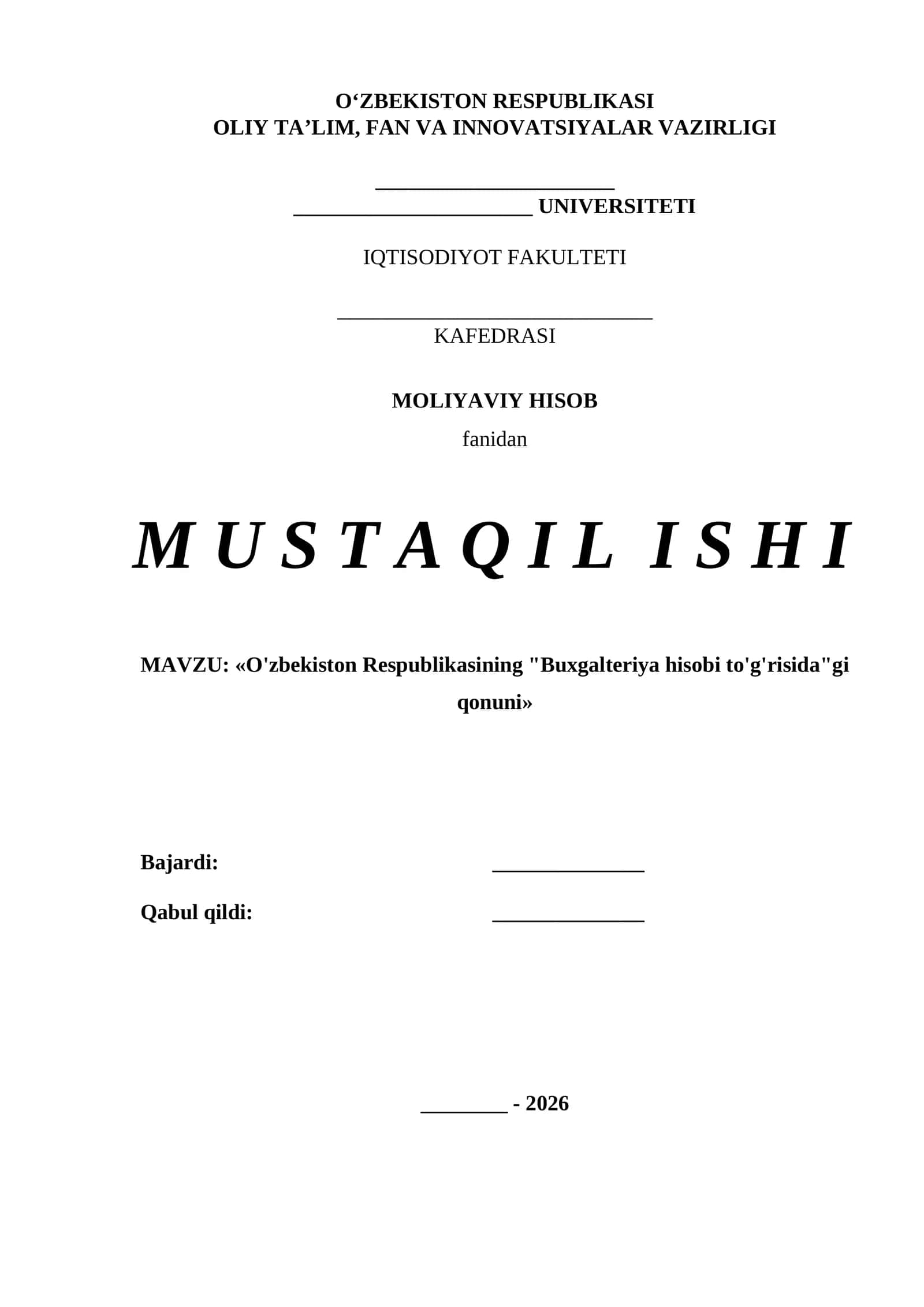 O'zbekiston Respublikasining Buxgalteriya hisobi to'g'risidagi qonuni 1